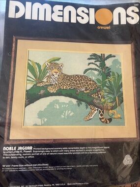Dimensions Noble Jaguar Crewel Wall Art